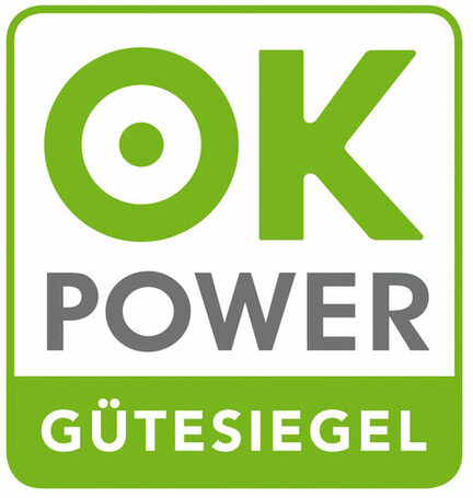 Abbildung des OK Power Gütesiegels